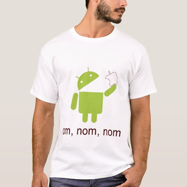 android > äpple (den ljusa skjortan) tee (Framsida)