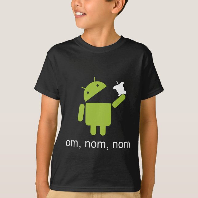 android > äpple (den mörka skjortan) t shirt (Framsida)