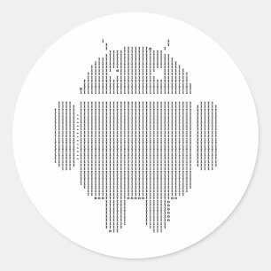 Android—Ascii black Runt Klistermärke
