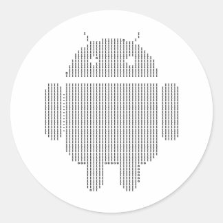 Android—Ascii black Runt Klistermärke