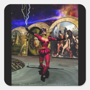 ANDROID BALLET, Science fiction Fyrkantigt Klistermärke