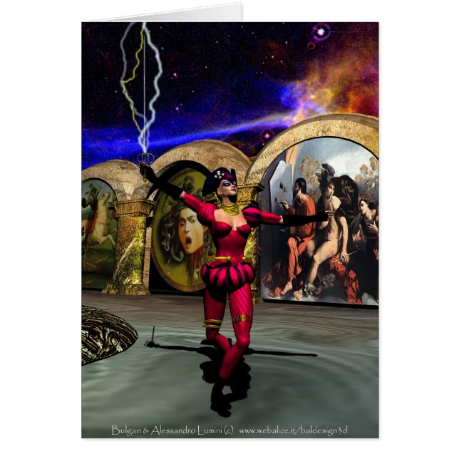 ANDROID BALLET, Science fiction Hälsningskort (Framsidan)