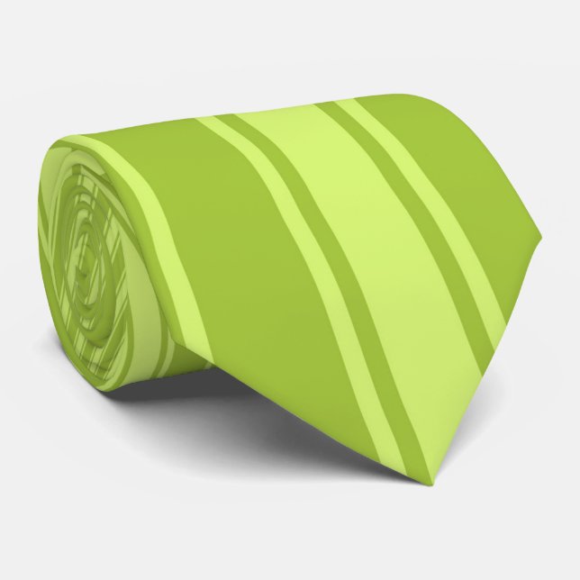 Android grön färg randig funky mönster slips (Rullad)