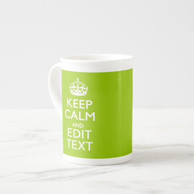 Android Grönt Decer-Behålla och din text Benporslin Mugg (Framsida vänster)