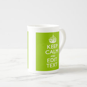 Android Grönt Decor Behålla Lugn och text Benporslin Mugg