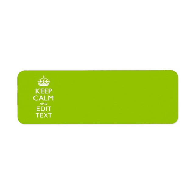 Android Grönt Stil Behålla Lugn och text Returadress Etikett (Framsidan)