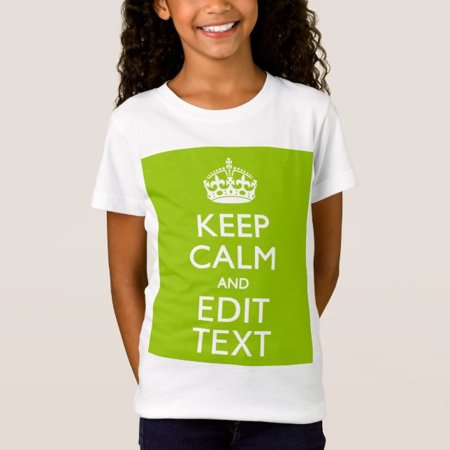 Android Grönt Stil Behålla Lugn och text T Shirt (Framsida)