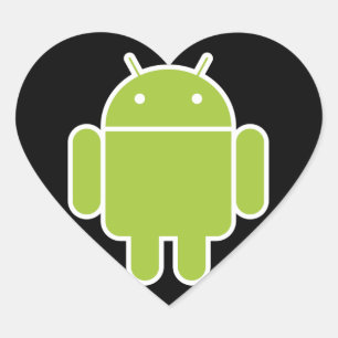 Android Hjärtformat Klistermärke