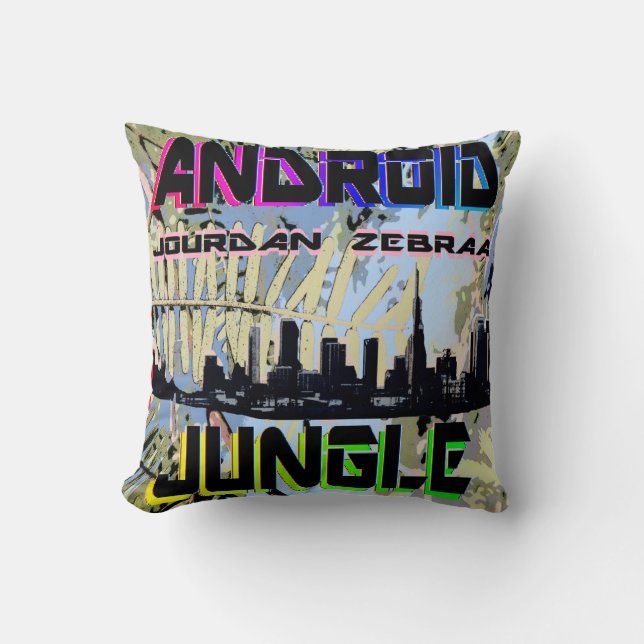 Android Jungle Famous MixTape Kudde 16"x16 (Framsida)