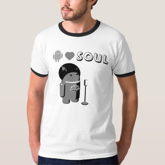 Android Loves SOUL T-Shirt Mono Version (Framsida)