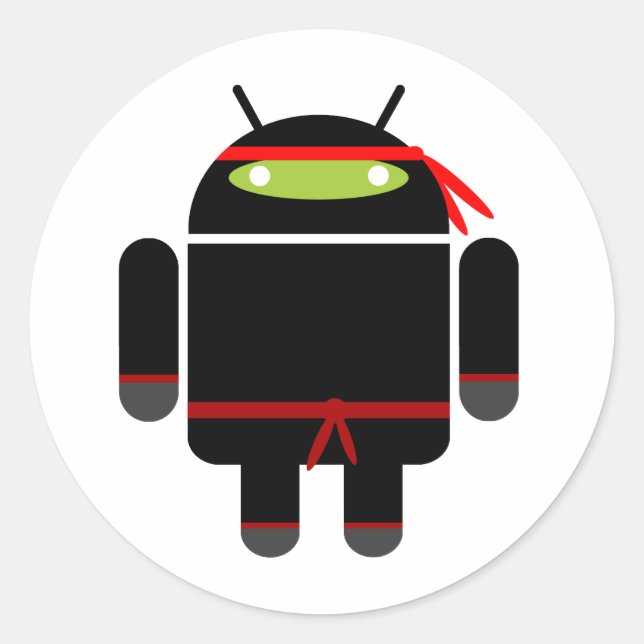 Android Ninja Runt Klistermärke (Framsida)