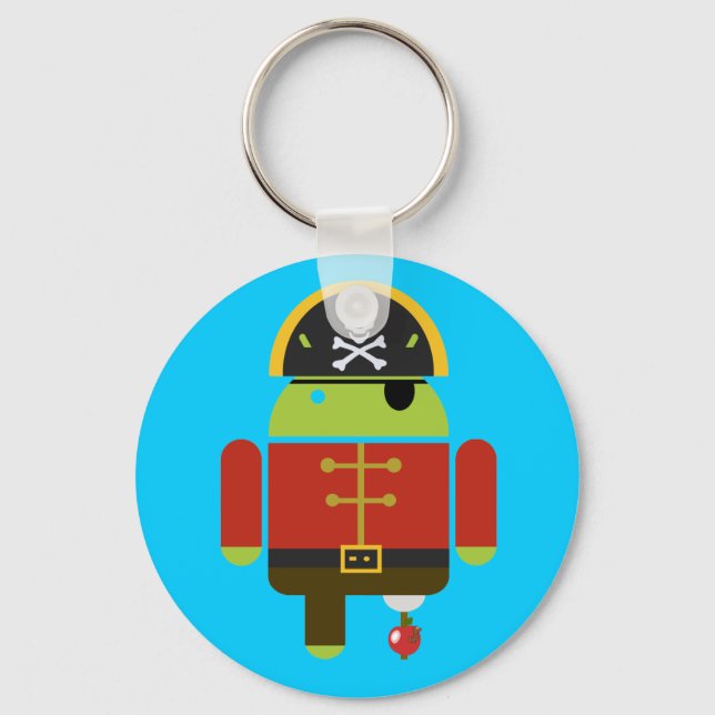 Android Pirate crushing an apple Nyckelring (Framsida)