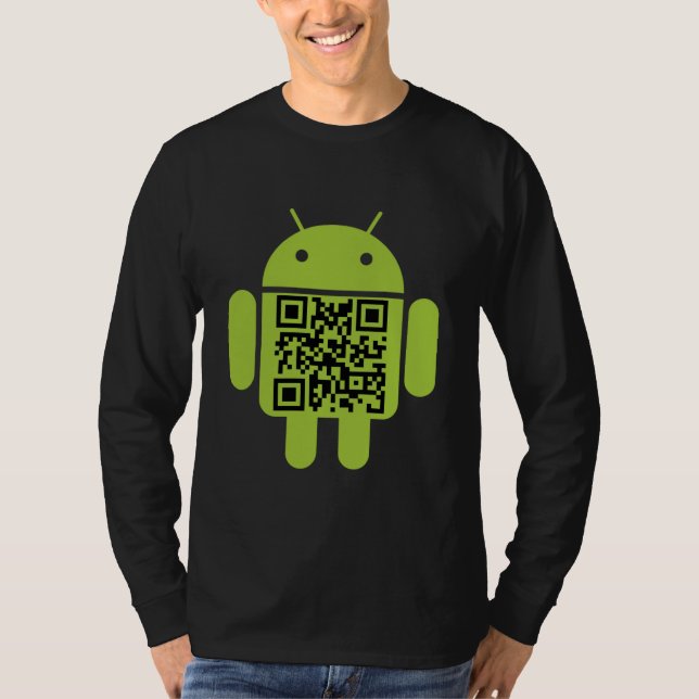 Android QR Code Manar Långärmad T Shirt (Framsida)
