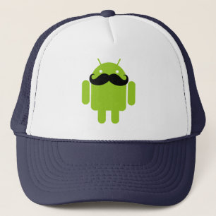 Android Robot Black Mustache Graphic Keps