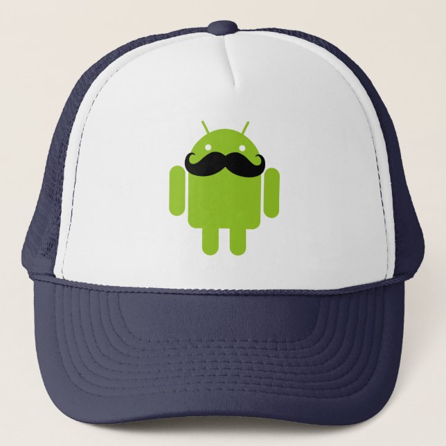 Android Robot Black Mustache Graphic Keps (Framsida)