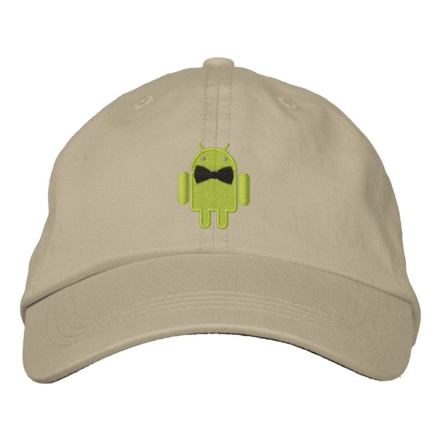 Android Robot Formal Gala Bowtie Embroidery Broderad Keps (Framsida)