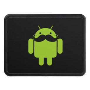 Android Robot Icon Mustache på Black Dragkroksskydd