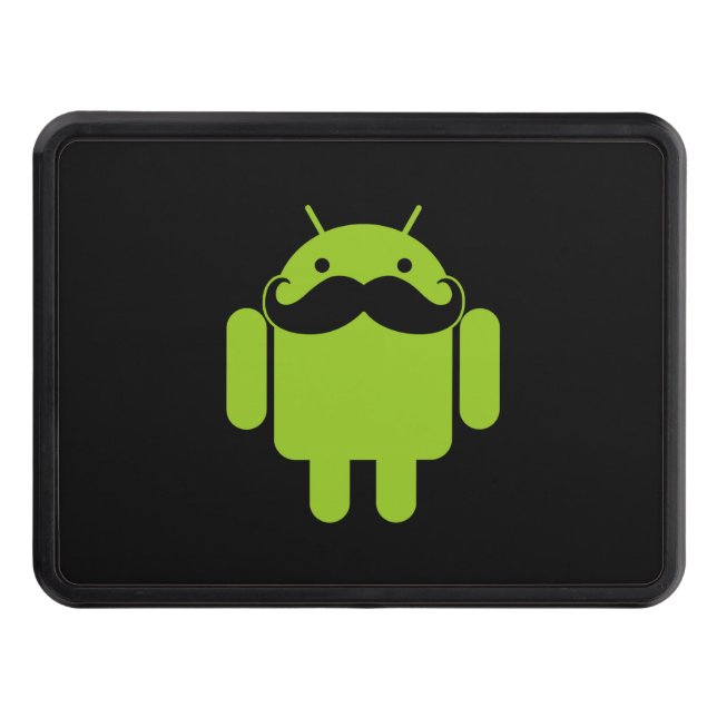 Android Robot Icon Mustache på Black Dragkroksskydd (Framsidan)