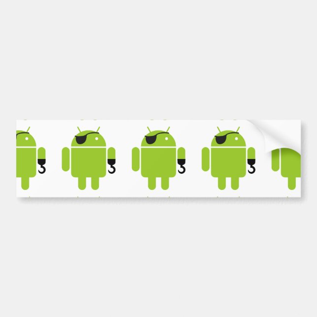 Android Robot Icon som Pirat Bildekal (Framsidan)