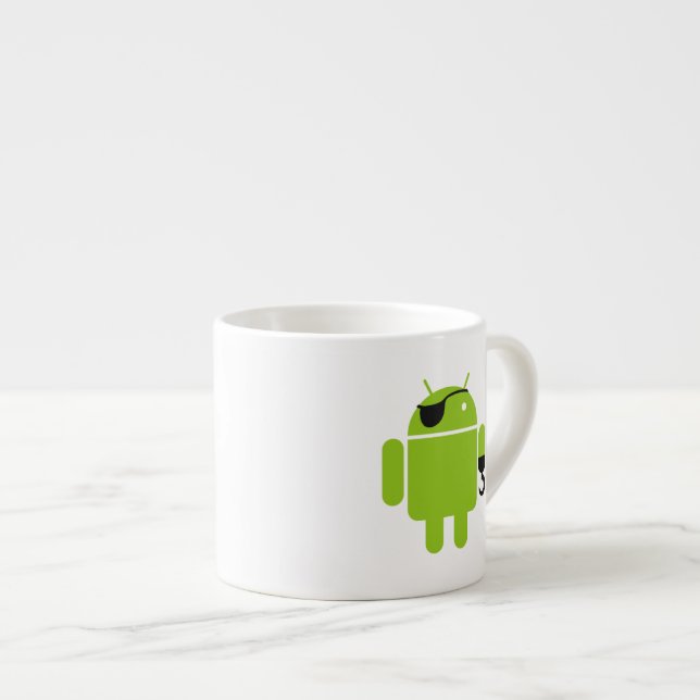 Android Robot Icon som Pirat Espressomugg (Framsida höger)