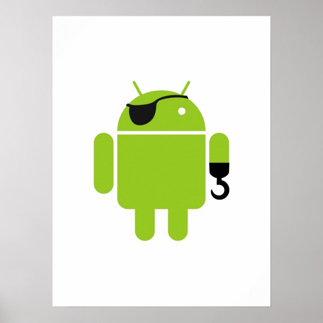 Android Robot Icon som Pirat Poster (Framsidan)