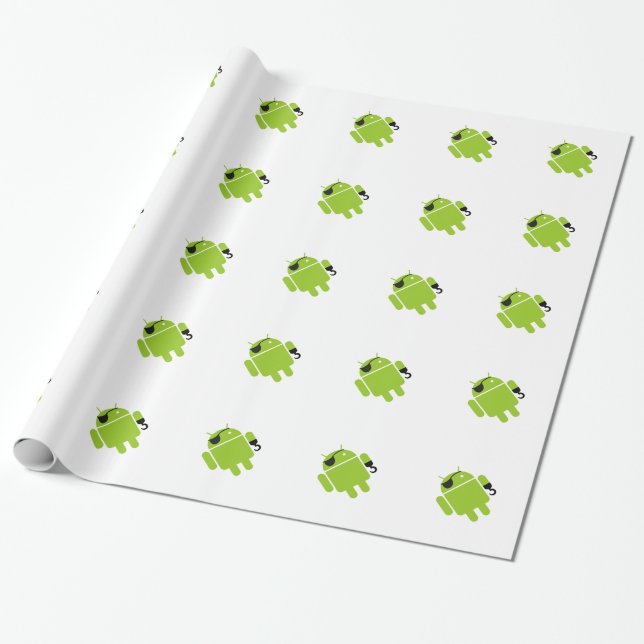 Android Robot Icon som Pirat Presentpapper (Utrullad)