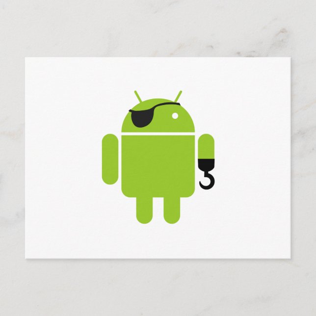 Android Robot Icon som Pirat Vykort (Framsida)
