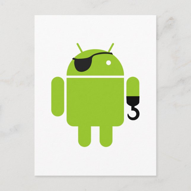 Android Robot Icon som Pirat Vykort (Framsida)