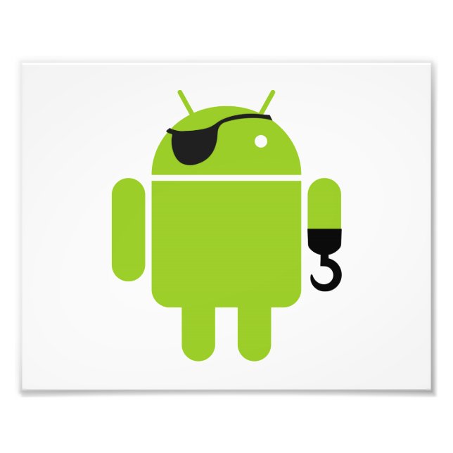 Android Robot Mighty Pirat Fototryck (Framsidan)