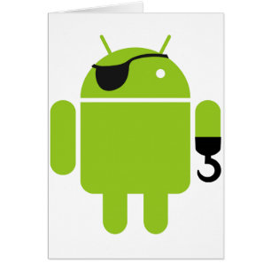 Android Robot Mighty Pirat Hälsningskort