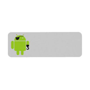 Android Robot Mighty Pirat Returadress Etikett