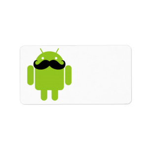 Android Robot Mustache Adressetikett