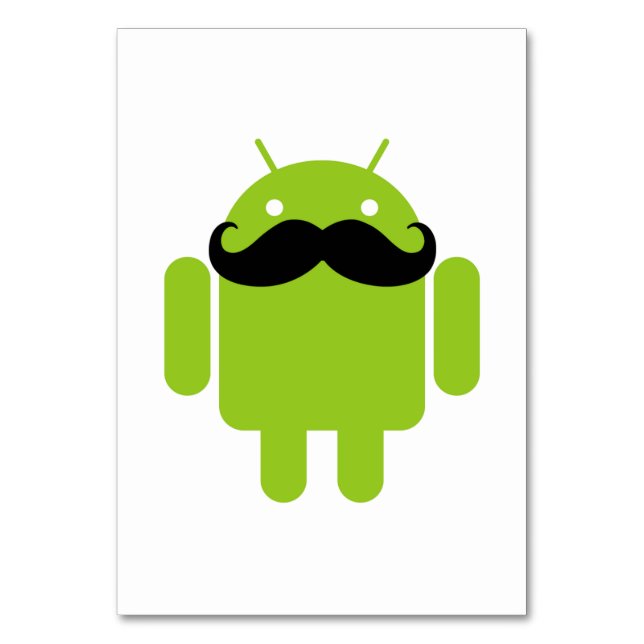 Android Robot Mustache Bordsnummer (Framsidan)