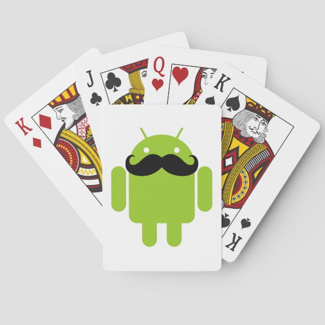 Android Robot Mustache Casinokort (Baksidan)