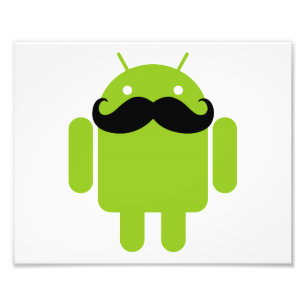 Android Robot Mustache Fototryck