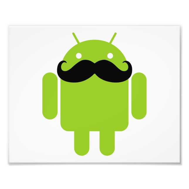 Android Robot Mustache Fototryck (Framsidan)