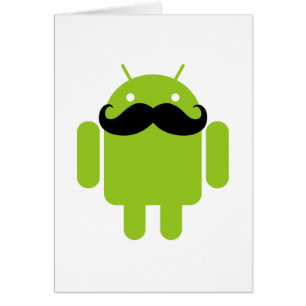 Android Robot Mustache Hälsningskort