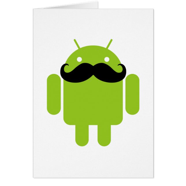 Android Robot Mustache Hälsningskort (Framsidan)