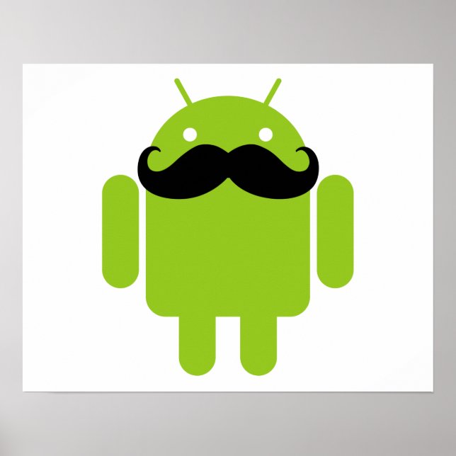 Android Robot Mustache Poster (Framsidan)