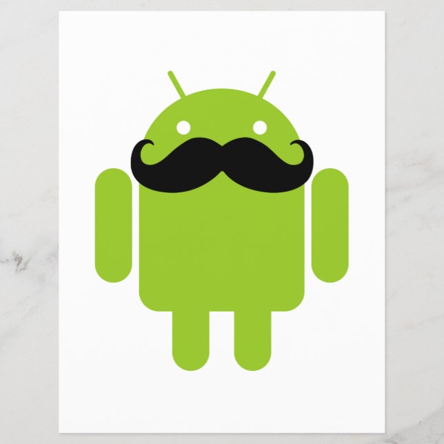 Android Robot Mustache Reklamblad (Framsidan)