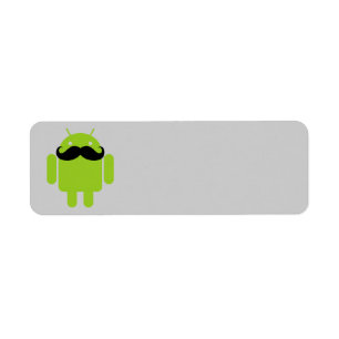 Android Robot Mustache Returadress Etikett