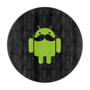 Android Robot Mustache Stil på Black