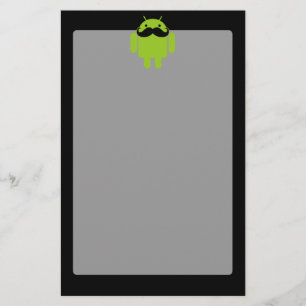 Android Robot Mustache Stil på Black Brevpapper