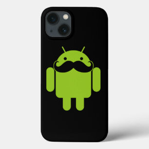 Android Robot Mustasch på Svart