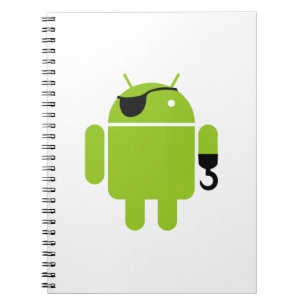 Android Robot Pirat Stil Anteckningsbok Med Spiral
