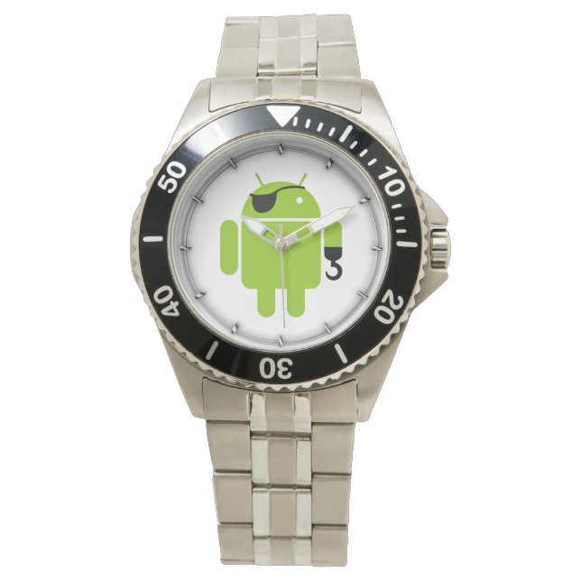 Android Robot Pirat Stil Armbandsur (Framsida)