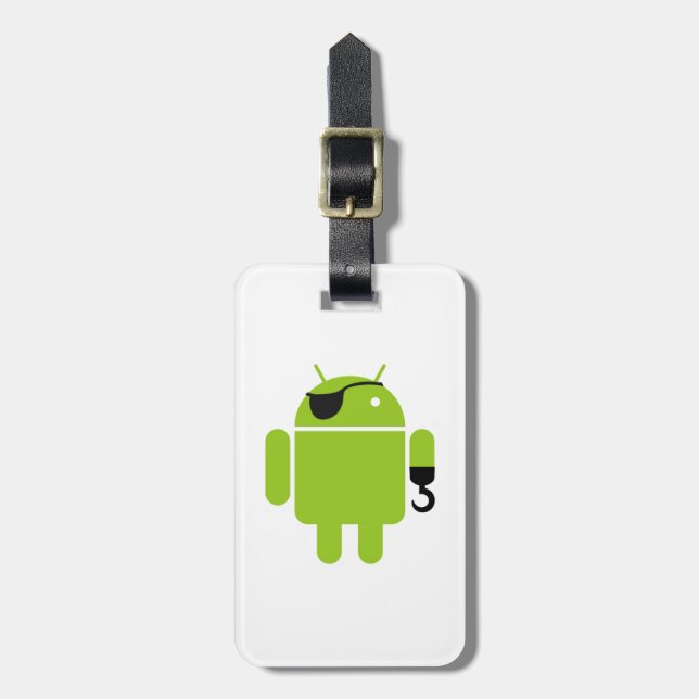 Android Robot Pirat Stil Bagagebricka (Vertikal Framsida)
