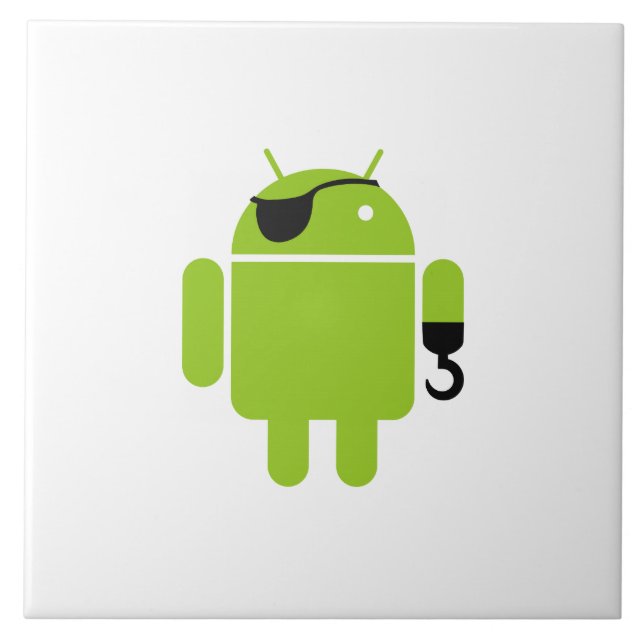 Android Robot Pirat Stil Kakelplatta (Framsidan)