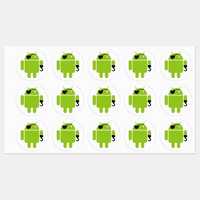 Android Robot Pirater Klistermärke (Ark)