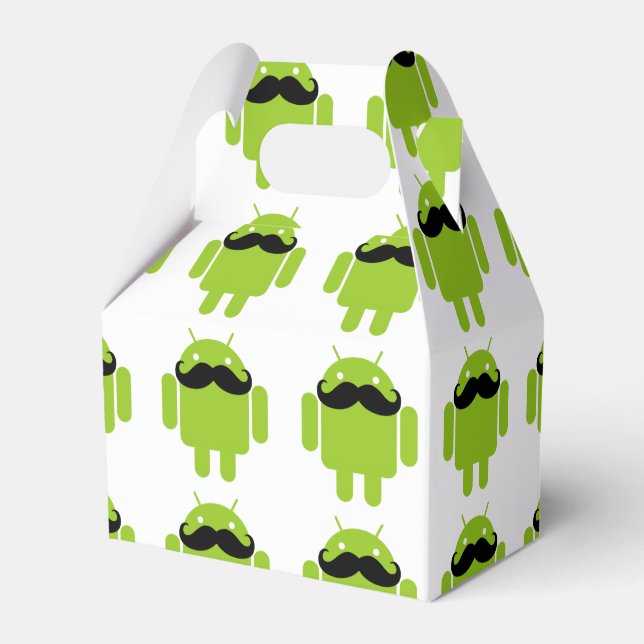 Android Robot Whimsical Mustache Stil Presentaskar (Framsidan Sidan)